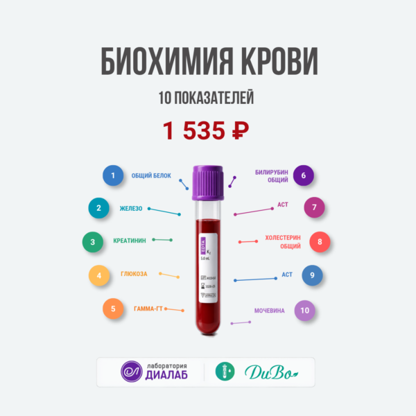 Биохимия крови — 10 показателей